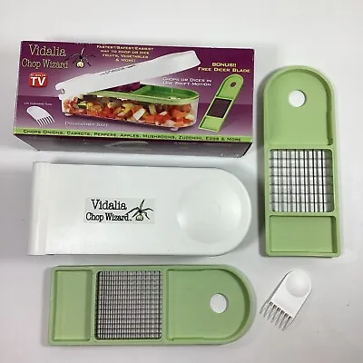 The Original Vidalia Chop Wizard Two Dicer Blades Green Chopper With Box • $17.24