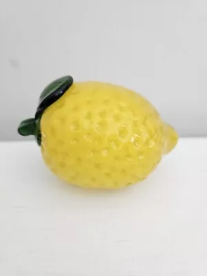Vintage Murano Style Decorative Hand Blown Art Glass Fruit Lemon • $10