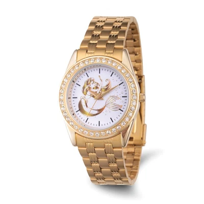 $104 • Buy Disney Adult The Little Mermaid Crystal Bezel Gold-tone Watch