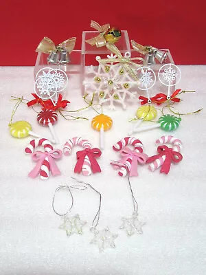 Miniature LOT Of Festive CHRISTMAS Candy Bell Loose Mini Hanging Ornaments • $15