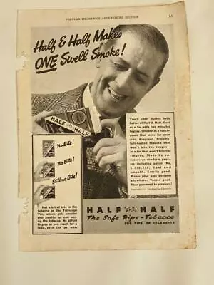 Vintage Print Advertisement - 1937 -  Lucky Strike -Half And Half Pipe Tobacco • $10