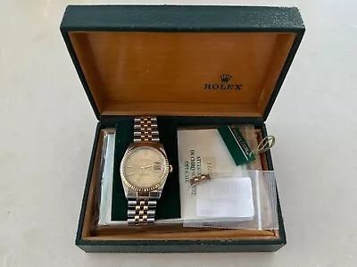 Rolex Datejust Champagne Men's Watch With Box And Papers (16233 36mm Two-tone) • $5500