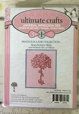 BNIP Ultimate Crafts 3-in-1 Thin Die - Ornate Magnolia Tree Approx Rrp £13 • £3.75