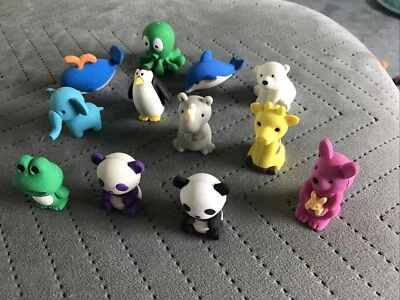 £4.50 • Buy 12 Novelty IWAKO Japanese Puzzle Eraser Rubber Bundle  - Animals