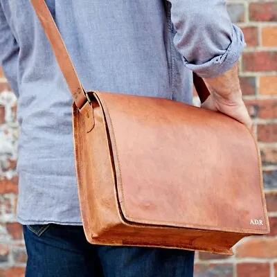 New Men's Classic Genuine Leather Messenger Shoulder Bag Cross Body Laptop Case • $53.94