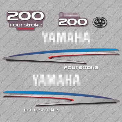 Yamaha 200 HP Four Stroke Outboard Engine Decals Sticker Set Reproduction • $49.49