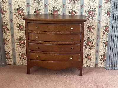 Dollhouse Walnut 4 Drawer Chest Of Drawers 1:12 Scale • $15