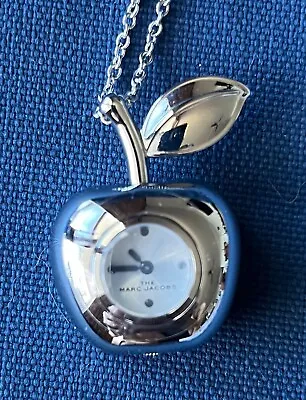 Marc Jacobs Quartz Silver Dial The Bauble Apple Pendant Ladies Necklace Watch • $25