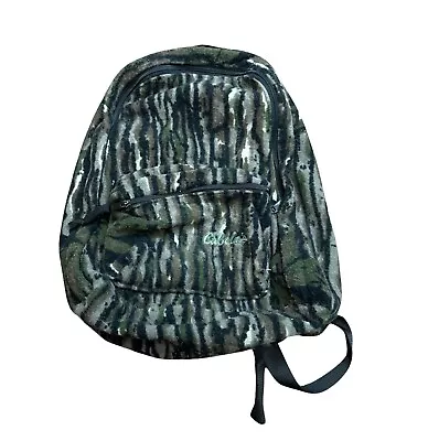 Vintage Cabelas Fleece Camo Backpack Green Brown Camouflage  Trebark Polarfleece • $29.99