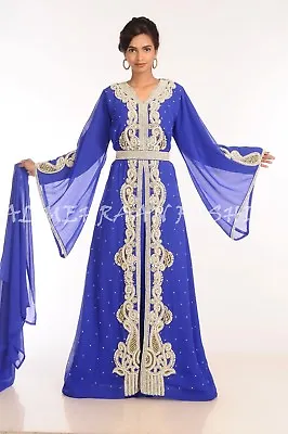 Dubai Wedding Gown Royal MOROCCAN Kaftan Abaya Arabic WOMEN CLOTHING Sequin 8001 • $106.04