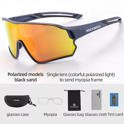 ROCKBROS Bicycle Cycling Polarised Sunglasses MTB Bike Sports Glasses Outdoor • $28.50