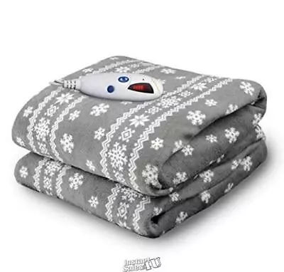 Biddeford Blankets Micro Plush Electric Heated Blanket With Digital Control Gray • $57.95