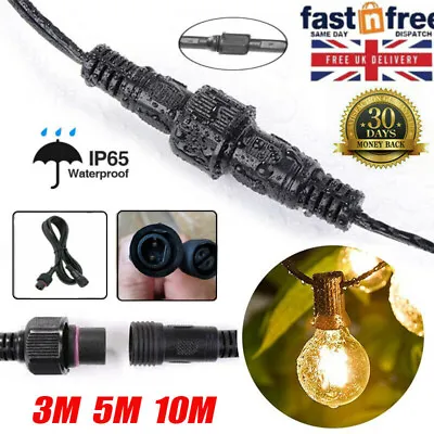 £9.49 • Buy 10M Extension Cable Waterproof For G40 Outdoor String Light Garden Globe Festoon