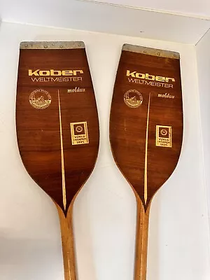 Vintage Kober Weltmeistwr Wooden Oars 1972 Kayaking Canoe World Championships • $176.81