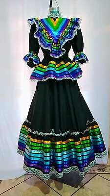 Jalisco Dress Costume Doble Vuelo Adult  Size For 5 De Mayo Dance Mexicanwonders • $179