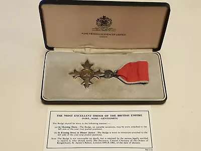 Authentic MBE Civilian Medal Second Type With Toye Kenning Original Box & Card • £250