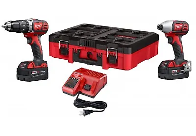 Milwaukee 2697-22PO M18 18V Lithium-Ion Cordless Hammer Drill/Impact Driver • $266