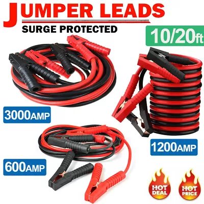 Heavy Duty Jumper Booster Cables Commercial Grade Car Battery Power Jumper 20FT • $27.95