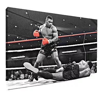 Mike Tyson Red Gloves Canvas Wall Art Wood Framed Ready To Hang XXL • £15