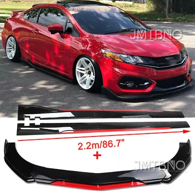 For Honda Civic SI Coupe Car Front Bumper Lip Splitter Kits + 86.6  Side Skirts • $165.85