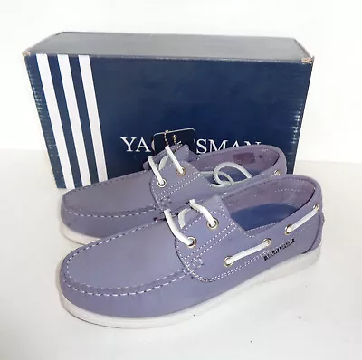 Yachtsman Leather New Ladies Boat Deck Casual Womens Lilac Trainers Shoes Size 3 • £21.98