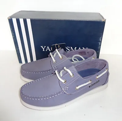 Yachtsman Leather New Ladies Boat Deck Casual Womens Lilac Trainers Shoes Size 5 • £23.98