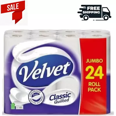 Velvet Classic Quilted 3-Ply Toilet Paper - Pack Of 24 • £8.03