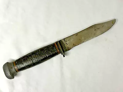 WWII US NAVY MK1 FIGHTING KNIFE RH-35 PAL USN MARK 1 DECK W LEATHER SCABBARD • $39.99