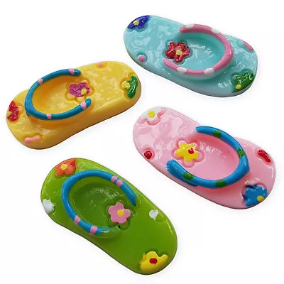 £1.79 • Buy 4pcs Flip Flop Sandals Resin Flatback Cabochons Embellishment Decoden Card Craft