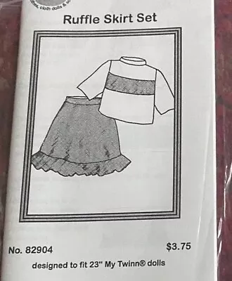 My Twinn Doll Clothes Pattern 23  Morrissey Ruffle Skirt Set Dress • $15