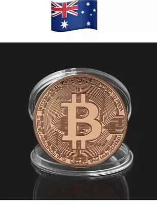 $8.90 • Buy Bitcoin Copper Plated Collectors Coin In ( Protective Capsule) Collection Aus
