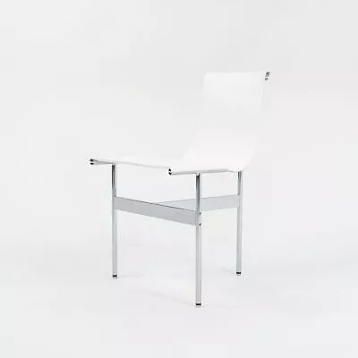 Gratz Industries Laverne TG-10 Sling Dining Chair In White Leather Chrome Frame • $3400