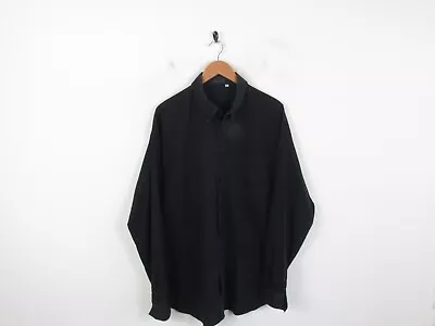 Mens Versace Jeans Couture Black Vintage 90's Long Sleeve Shirt Size 2XL • $43.50