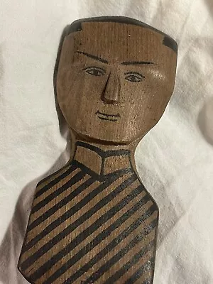 Vintage Folk Art Carved Painted Wooden Priest Sculpture • $49.50