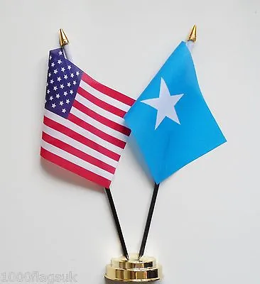 United States Of America USA & Somalia Double Friendship Table Flag Set • £9