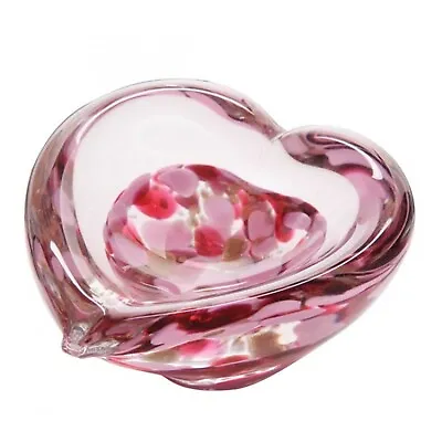 Caithness Glass Mini Heart Bowl Paperweight Anniversary Gift Silver Ruby Golden • £45