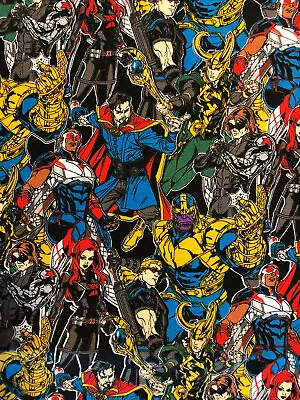 $6.95 • Buy Marvel Avengers Endgame Cotton Fabric 1/4 Yard  Thanos Loki Dr Strange Falcon