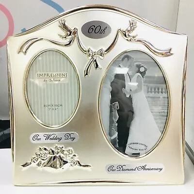 Impressions By Juliana 60th Wedding Anniversary Photo Frames Silver Perect Gift • £17.99