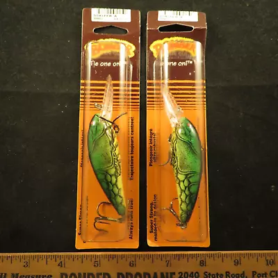 Lot Of 2 Vintage Bomber Model 8A Striper A BO8AXC7 3/4oz  Lure Grn Crawfish NOS • $17.99