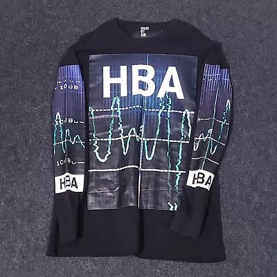 Hood By Air HBA Shirt Mens Large Black Long Sleeve Graphic Heart Monitor Rare • $69.99