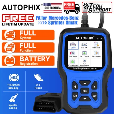 AUTOPHIX 7770 For Mercedes Benz All System Car OBD2 Scanner Diagnostic Oil Reset • $94