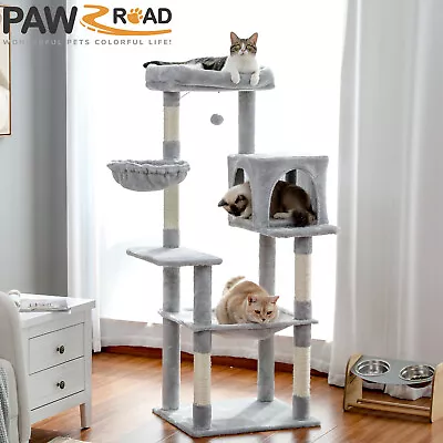 PAWZ Road Cat Tree Scratching Post Tower For Large Cats Play House Condos 143cm • $89.99