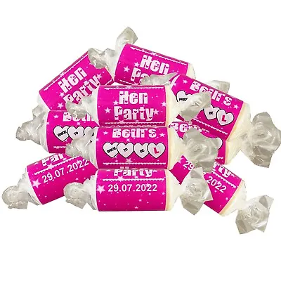 £3.50 • Buy Hen Party Personalised Love Heart Wrappers DIY Sweets Favours Pink Bride To Be