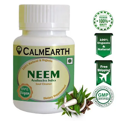 Calm Earth Neem Organic Herbal Capsule 100% Pure Azadirachta Indica • £5.58