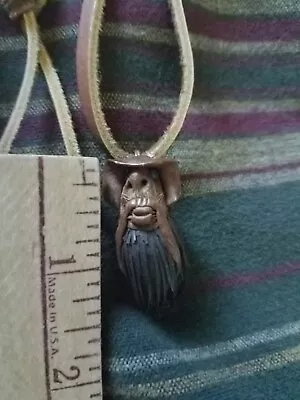 Tiki Surfer Polynesian Leather Horse Hair Necklace Medicine Man   Hand Crafted • $17.99