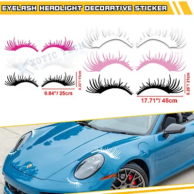 Car Eyelashes For Headlight Vehicle Body Sticker For Porsche VW Beetle FIAT 2x • $10.95