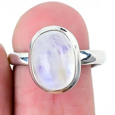 Rainbow Moonstone Gemstone 925 Sterling Silver Jewelry Ring Size Adjustable • $9.99