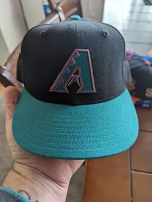 Vintage Arizona Diamondbacks Hat New Era Diamond Cap 1990s MLB Wool USA 7 1/8 • $29.99