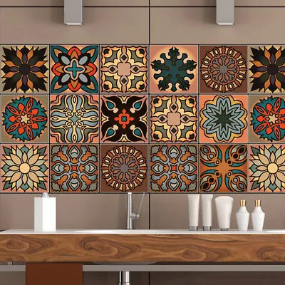 3D Multi Moroccan Self-adhesive Bathroom Kitchen Wall Stair Tile Sticker 20Pcs • $33.72