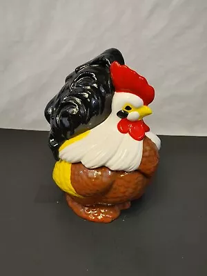 Vintage Rooster Hen Cookie Jar Farmhouse Chicken Canister Irwin • $25